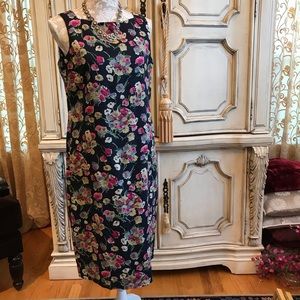 RALPH LAUREN FLORAL💯% LINEN DRESS VTG Sz 10 LIKE NEW GORGEOUS HIGH END DRESS